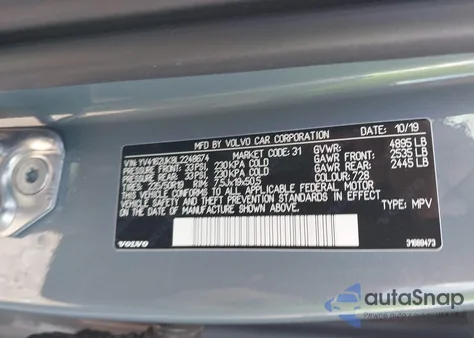 2020 Volvo Xc40 T5 Momentum from USA, damaged, VIN YV4162UK8L2248674